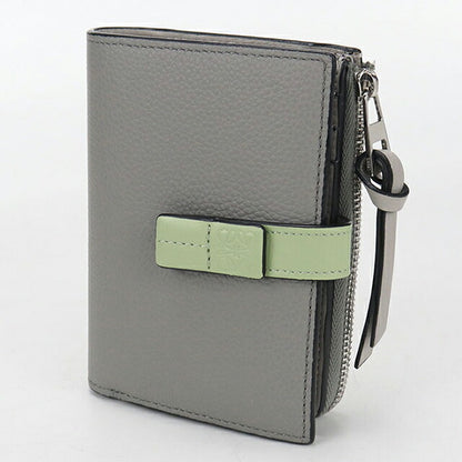 中古 ロエベ 二折財布 レディース ブランド LOEWE コンパクトウォレット グレー 財布 USDLO106624011