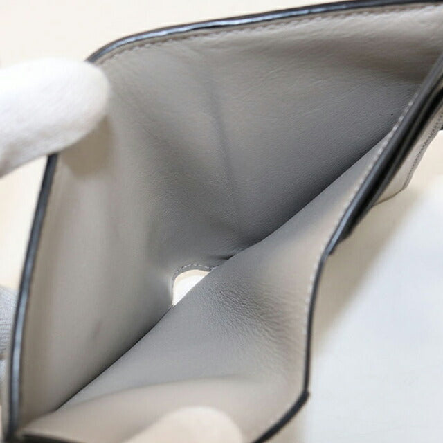 中古 ロエベ 二折財布 レディース ブランド LOEWE コンパクトウォレット グレー 財布 USDLO106624011