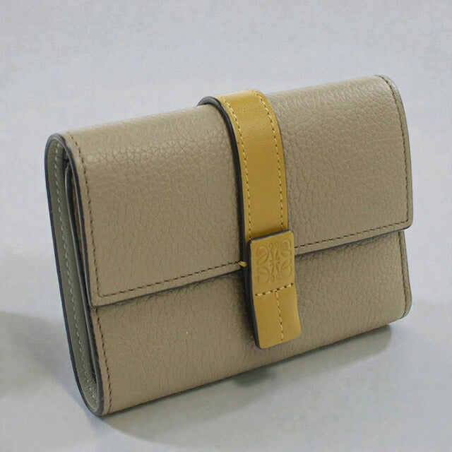 中古 ロエベ 三つ折り財布 レディース ブランド LOEWE バーティカル ウォレット スモール C660S86X01 カーキ 財布 USDLO106796011