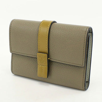 中古 ロエベ 三つ折り財布 レディース ブランド LOEWE バーティカル ウォレット スモール C660S86X01 カーキ 財布 USDLO106796011
