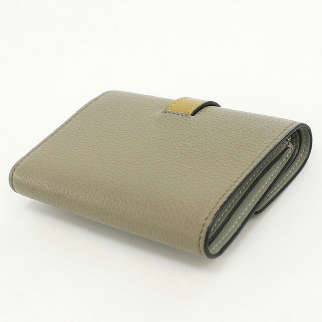 中古 ロエベ 三つ折り財布 レディース ブランド LOEWE バーティカル ウォレット スモール C660S86X01 カーキ 財布 USDLO106796011