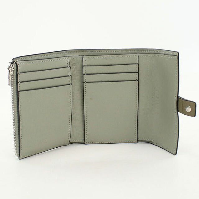 中古 ロエベ 三つ折り財布 レディース ブランド LOEWE バーティカル ウォレット スモール C660S86X01 カーキ 財布 USDLO106796011