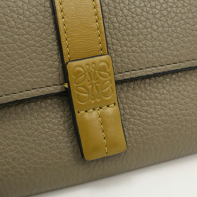 中古 ロエベ 三つ折り財布 レディース ブランド LOEWE バーティカル ウォレット スモール C660S86X01 カーキ 財布 USDLO106796011