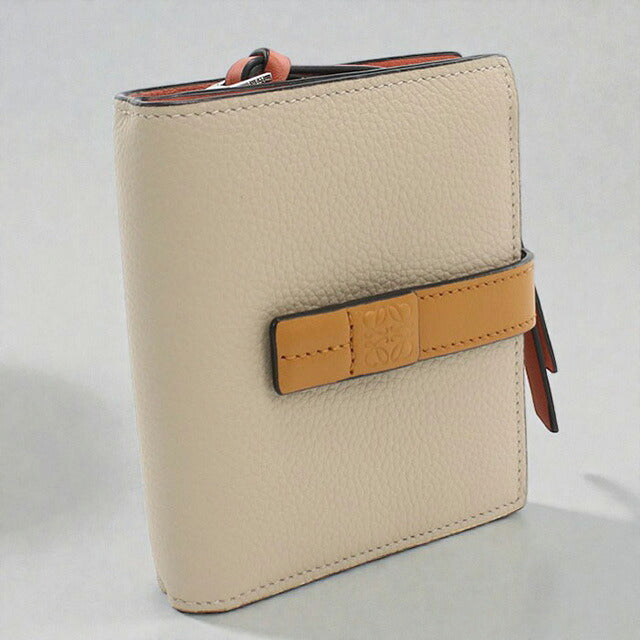 中古 ロエベ 二折財布 レディース ブランド LOEWE アナグラム コンパクト ジップウォレット C660Z41X01 ベージュ 財布 USDLO107079011