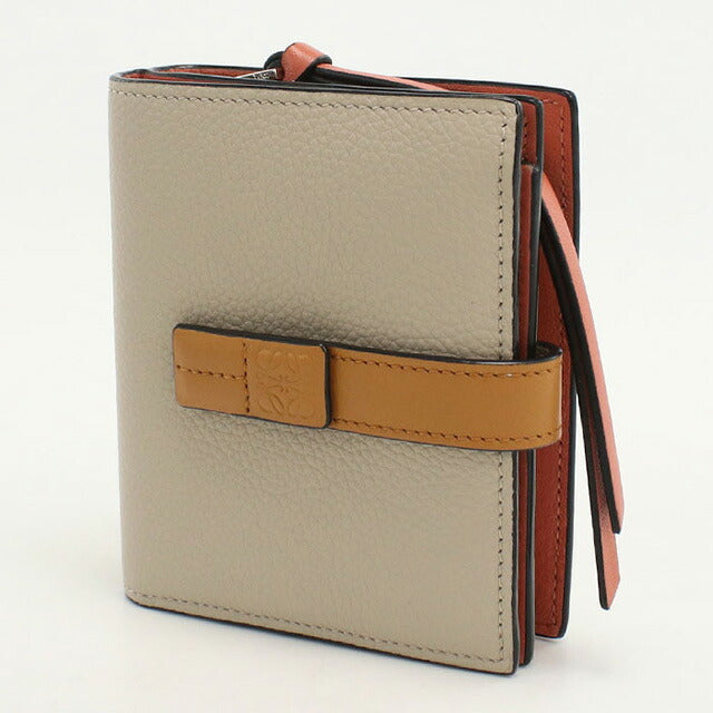 中古 ロエベ 二折財布 レディース ブランド LOEWE アナグラム コンパクト ジップウォレット C660Z41X01 ベージュ 財布 USDLO107079011