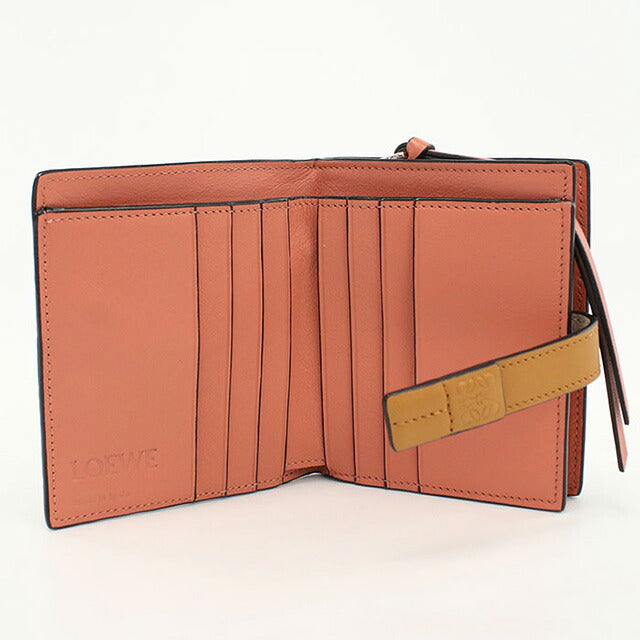 中古 ロエベ 二折財布 レディース ブランド LOEWE アナグラム コンパクト ジップウォレット C660Z41X01 ベージュ 財布 USDLO107079011