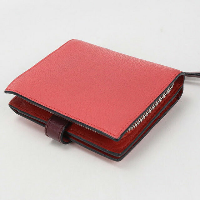 中古 ロエベ 二つ折り財布 レディース ブランド LOEWE アナグラム コンパクト ジップウォレット C660Z41X02 ピンク 財布 USDLO107143011