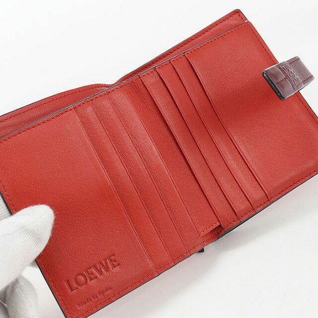 中古 ロエベ 二つ折り財布 レディース ブランド LOEWE アナグラム コンパクト ジップウォレット C660Z41X02 ピンク 財布 USDLO107143011