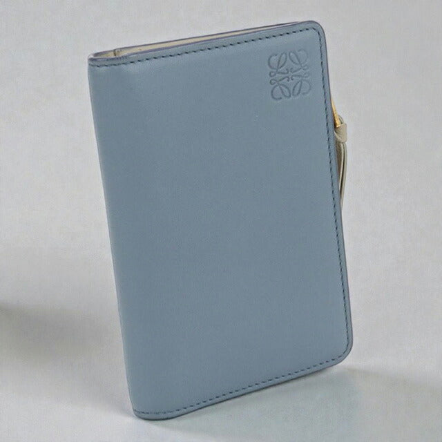 中古 ロエベ 二つ折り財布 レディース ブランド LOEWE アナグラム ブルー 財布 USDLO107209011