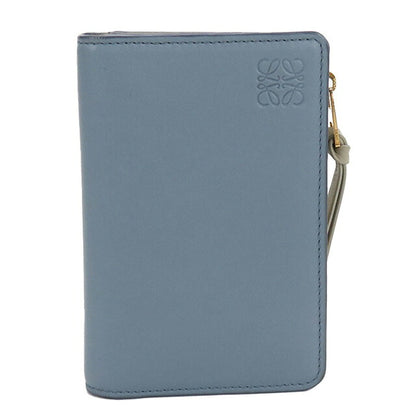 中古 ロエベ 二つ折り財布 レディース ブランド LOEWE アナグラム ブルー 財布 USDLO107209011