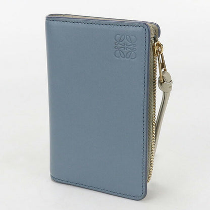 中古 ロエベ 二つ折り財布 レディース ブランド LOEWE アナグラム ブルー 財布 USDLO107209011