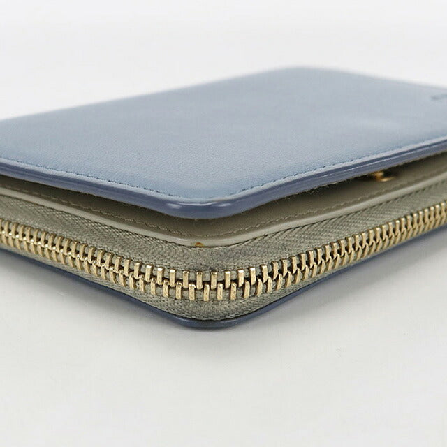中古 ロエベ 二つ折り財布 レディース ブランド LOEWE アナグラム ブルー 財布 USDLO107209011
