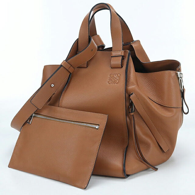 中古 ロエベ ハンドバッグ レディース ブランド LOEWE ハンモック ミディアム　2WAY レザー ブラウン USDLO107370011