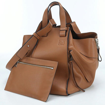 中古 ロエベ ハンドバッグ レディース ブランド LOEWE ハンモック ミディアム　2WAY レザー ブラウン USDLO107370011