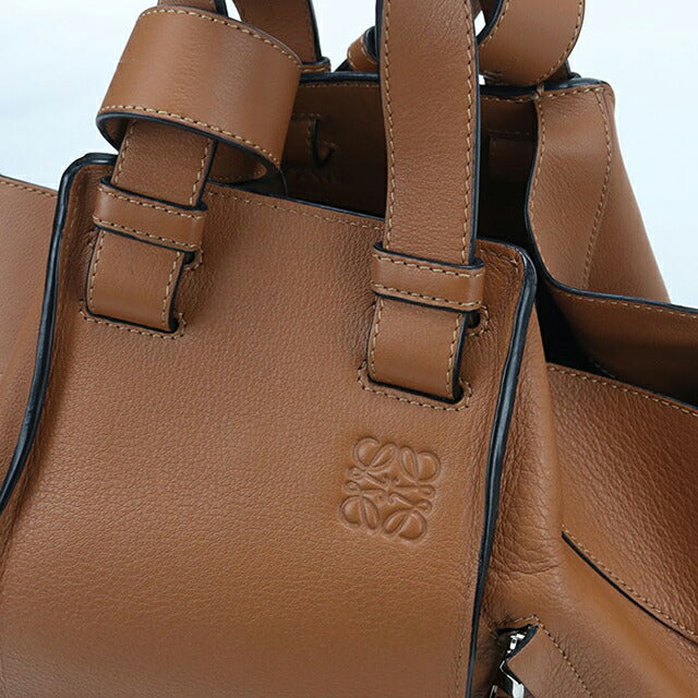 中古 ロエベ ハンドバッグ レディース ブランド LOEWE ハンモック ミディアム　2WAY レザー ブラウン USDLO107370011