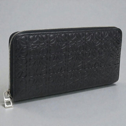 中古 ロエベ 長財布ラウンドファスナー レディース ブランド LOEWE リピートアナグラム ジップアラウンドウォレット ブラック 財布 USDLO107717011