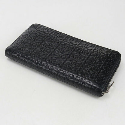 中古 ロエベ 長財布ラウンドファスナー レディース ブランド LOEWE リピートアナグラム ジップアラウンドウォレット ブラック 財布 USDLO107717011