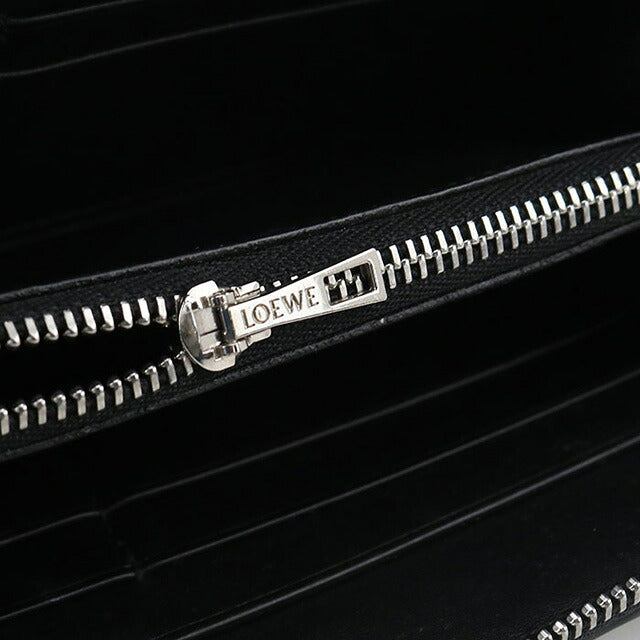中古 ロエベ 長財布ラウンドファスナー レディース ブランド LOEWE リピートアナグラム ジップアラウンドウォレット ブラック 財布 USDLO107717011
