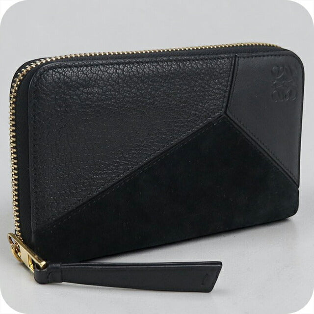 中古 ロエベ ラウンドファスナー財布 レディース ブランド LOEWE パズル ブラック 財布 USDLO107754011
