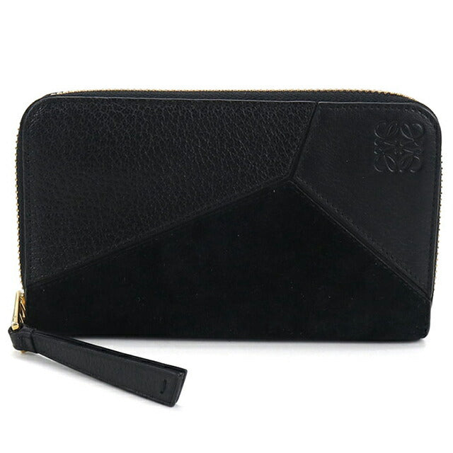 中古 ロエベ ラウンドファスナー財布 レディース ブランド LOEWE パズル ブラック 財布 USDLO107754011