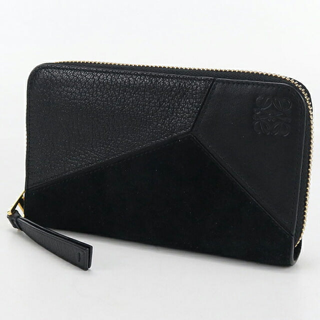 中古 ロエベ ラウンドファスナー財布 レディース ブランド LOEWE パズル ブラック 財布 USDLO107754011
