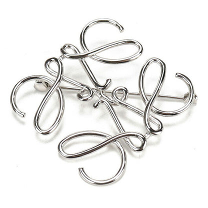 Used LOEWE Brooch Ladies Brand LOEWE Anagram Silver Accessory USDLO108614011