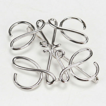 Used LOEWE Brooch Ladies Brand LOEWE Anagram Silver Accessory USDLO108614011