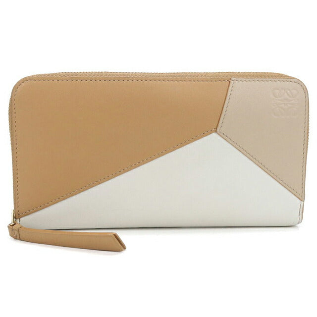 Used LOEWE long wallet round zipper ladies brand LOEWE puzzle zip around wallet beige USDLO109007011
