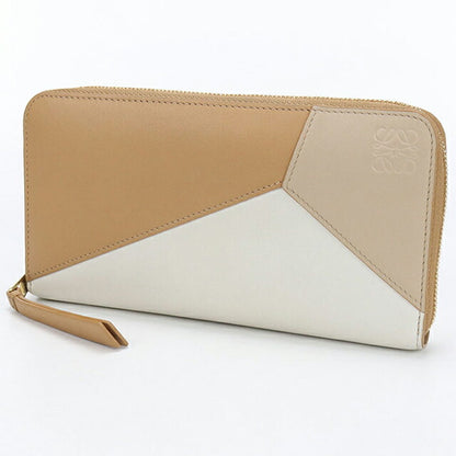 Used LOEWE long wallet round zipper ladies brand LOEWE puzzle zip around wallet beige USDLO109007011
