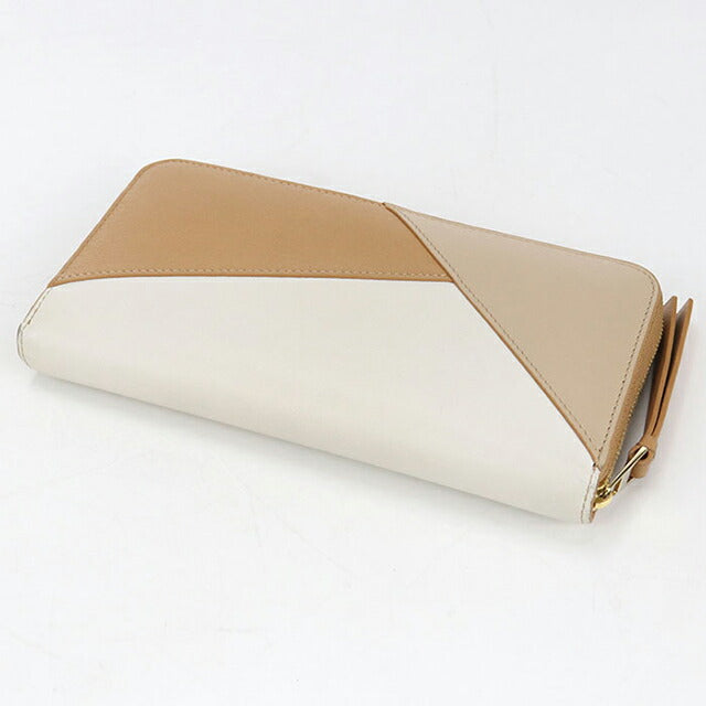 Used LOEWE long wallet round zipper ladies brand LOEWE puzzle zip around wallet beige USDLO109007011