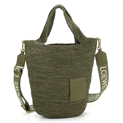 Used LOEWE basket bag ladies brand LOEWE slit bag mini khaki USDLO109414011