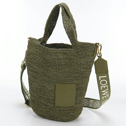 Used LOEWE basket bag ladies brand LOEWE slit bag mini khaki USDLO109414011