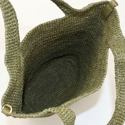 Used LOEWE basket bag ladies brand LOEWE slit bag mini khaki USDLO109414011