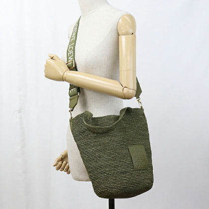 Used LOEWE basket bag ladies brand LOEWE slit bag mini khaki USDLO109414011
