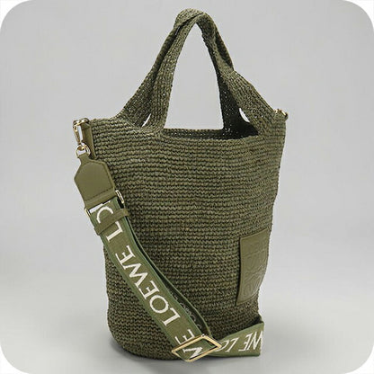Used LOEWE basket bag ladies brand LOEWE slit bag mini khaki USDLO109414011