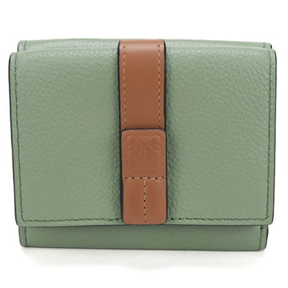 Used LOEWE tri-fold wallet tri-fold wallet ladies brand LOEWE Anagram Green USDLO110310011