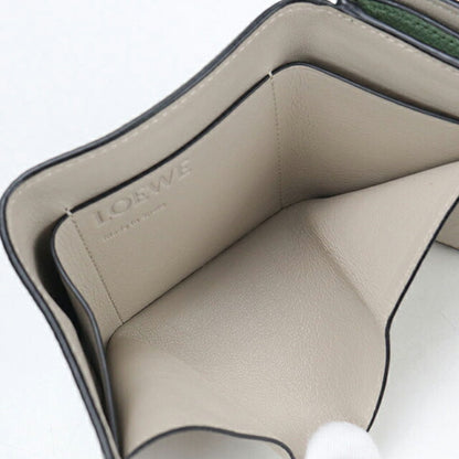 Used LOEWE tri-fold wallet tri-fold wallet ladies brand LOEWE Anagram Green USDLO110310011