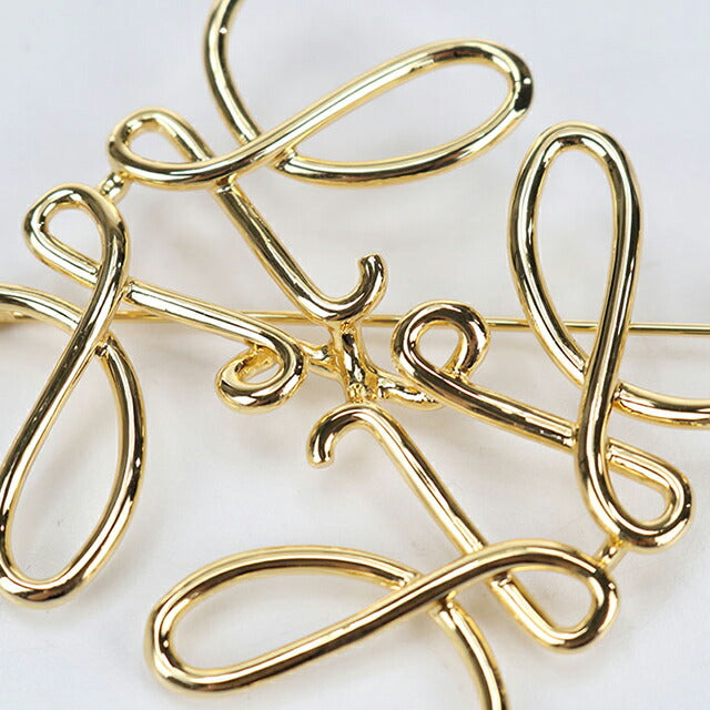 Used LOEWE Brooch Ladies Brand LOEWE Anagram Gold Accessory USDLO110317011