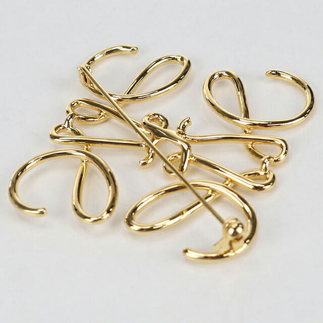 Used LOEWE Brooch Ladies Brand LOEWE Anagram Gold Accessory USDLO110317011