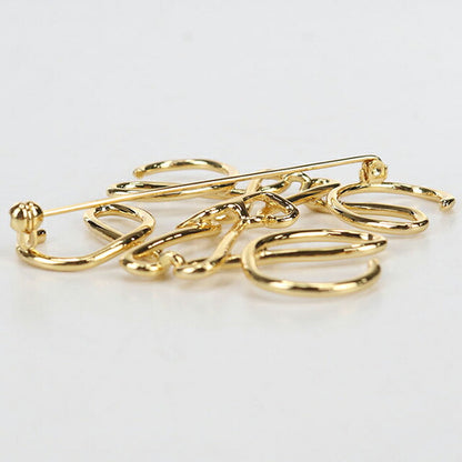 Used LOEWE Brooch Ladies Brand LOEWE Anagram Gold Accessory USDLO110317011
