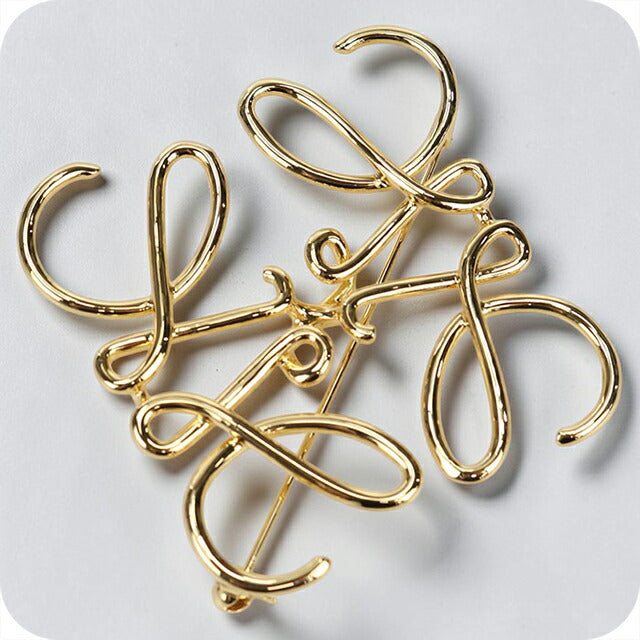 Used LOEWE Brooch Ladies Brand LOEWE Anagram Gold Accessory USDLO110317011