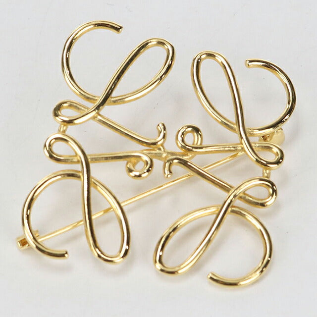 Used LOEWE Brooch Ladies Brand LOEWE Anagram Gold Accessory USDLO110318011