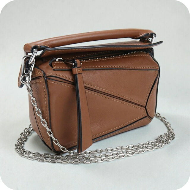 Used LOEWE handbag ladies brand LOEWE puzzle 2WAY leather brown USDLO110452011
