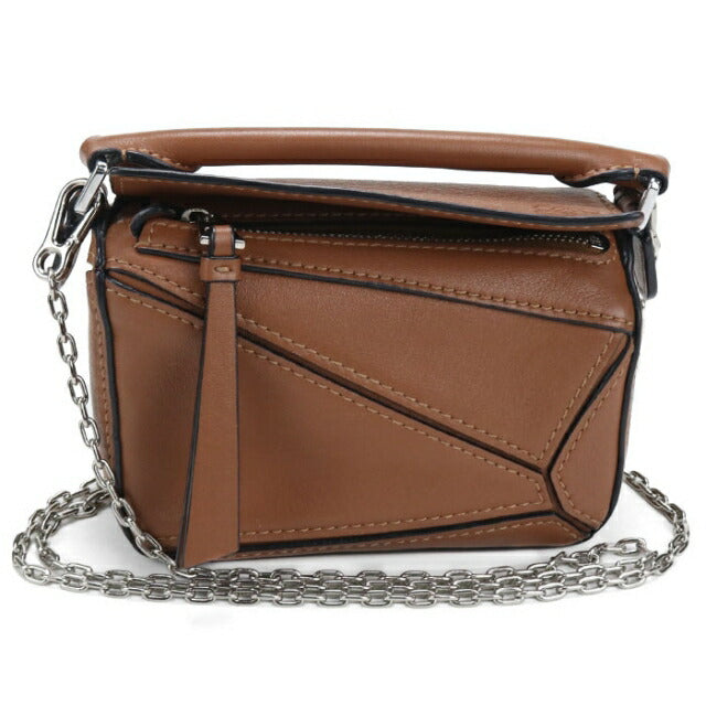 Used LOEWE handbag ladies brand LOEWE puzzle 2WAY leather brown USDLO110452011