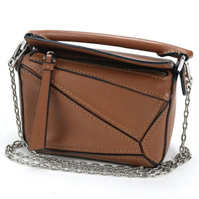 Used LOEWE handbag ladies brand LOEWE puzzle 2WAY leather brown USDLO110452011
