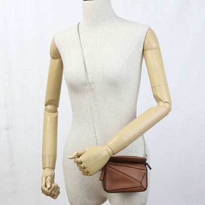 Used LOEWE handbag ladies brand LOEWE puzzle 2WAY leather brown USDLO110452011