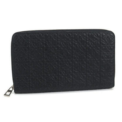 Used LOEWE Long Wallet Round Zipper Unisex Brand LOEWE Repeat Anagram Zip Around Wallet Black USDLO110557011