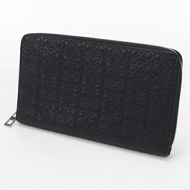 Used LOEWE Long Wallet Round Zipper Unisex Brand LOEWE Repeat Anagram Zip Around Wallet Black USDLO110557011