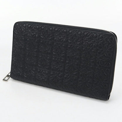 Used LOEWE Long Wallet Round Zipper Unisex Brand LOEWE Repeat Anagram Zip Around Wallet Black USDLO110557011
