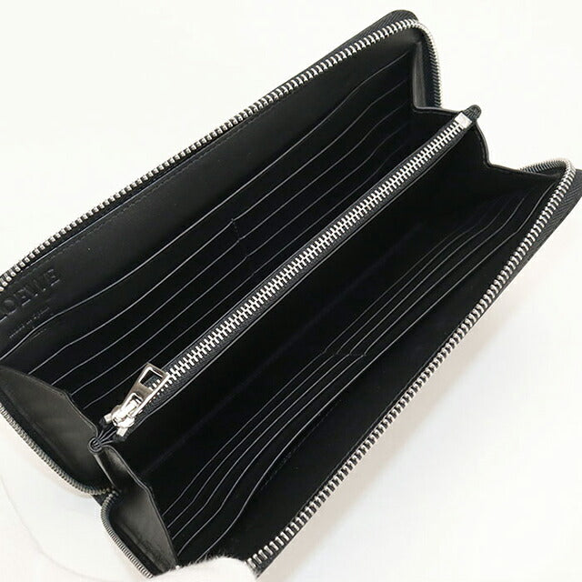 Used LOEWE Long Wallet Round Zipper Unisex Brand LOEWE Repeat Anagram Zip Around Wallet Black USDLO110557011